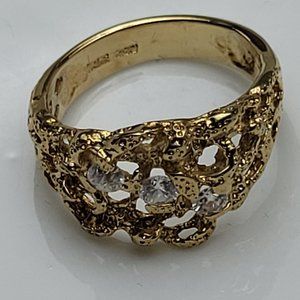 Impressive Statement Antique Ring 18k hge Sterling